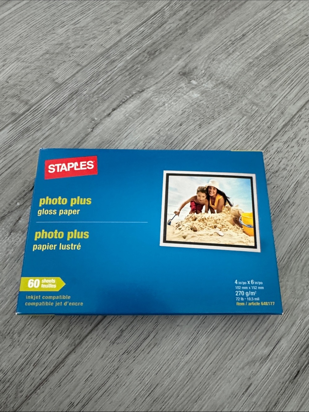 Staple Blue Packaging Photo Paper - Blue with Yellow Text
